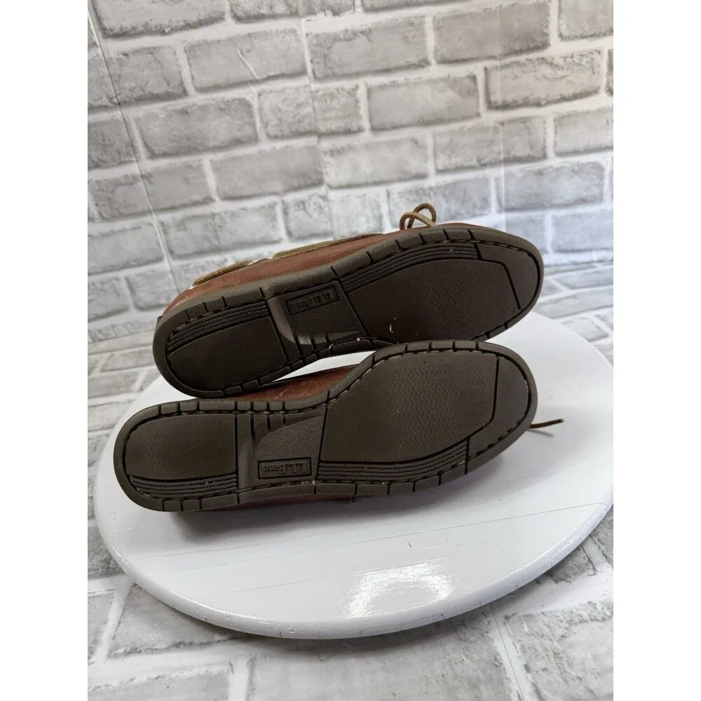 L.L. Bean Handsewn Camp Mocs Men Size 9 Brown Leather Boat Loafers Shoes